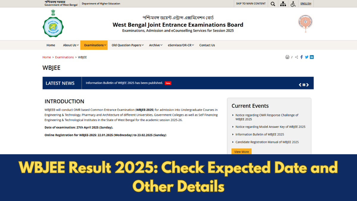 WBJEE Result 2025: Check Expected Date, Official Link, and Scorecard Release Details